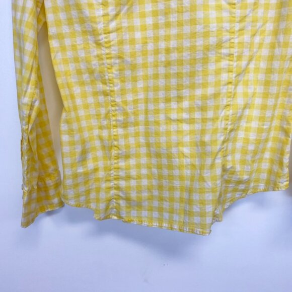 J. Crew Yellow Checkered Button Down Shirt - Picture 9 of 10